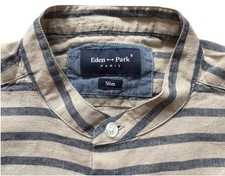Chemise Slim en Lin à Rayures Eden Park Paris Albiate Slim Striped Linen Shirt S