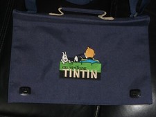 Sac Cartable Serviette EN VOITURE TINTIN en Toile brodée pour Collectionneur