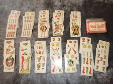 Jeu de 48 cartes aluette IBF la vache - dos écossais avec boite d'origine usagée