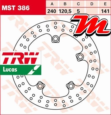 Disque frein arrière trw - de,