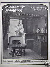 PUBLICITÉ SOUBRIER AMEUBLEMENT TABLE CHAISE BUFFET