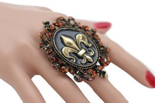 Bague En Métal Doré Femme Fleur De Lys Symbole De Lys Français Bijoux Attrayants