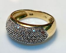 MAGNIFIQUE BAGUE OR 18 CARATS - PAVAGE EN DIAMANTS 0.59 CARAT - 5.45 G