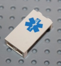 Lego white panel - white, star