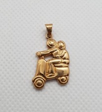 Petit Pendentif Plaqué Or moto RefM639