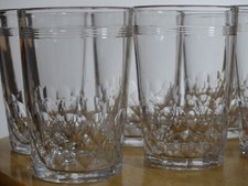 BACCARAT 7 ANCIENS VERRES A APERITIF CRISTAL FORME GOBELET CHAUNY ht 7 cm 1920