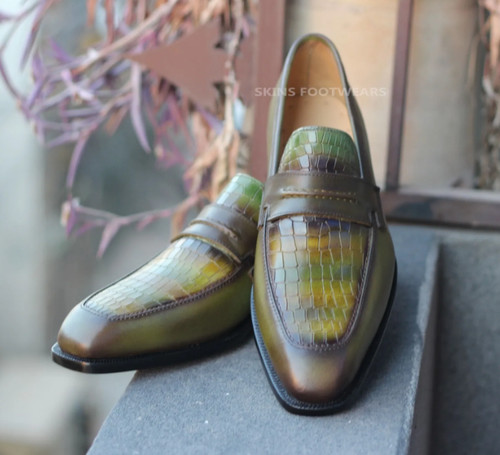 Chaussure cuir imprimé - chaussure, en