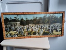 Cadre ancien Algérie Colonie photographie panoramique Marché Sud