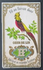  Ancienne étiquette 1870 FIL LIN AU FAISAN DORé pheasant label 6