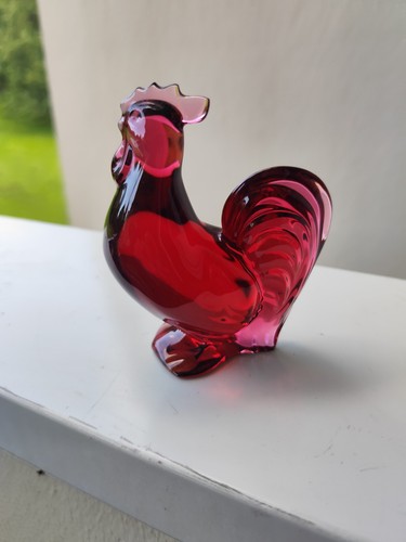 Sculpture figurine coq cristal