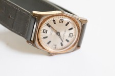 MONTRE-VATELRUP INCABLOC MECANIQUE 1960-BRACELET CUIR GRIS-3cm LOSANGE ET RONDE-