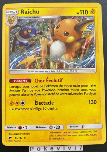 Carte pokemon raichu 147 - raichu, 41/147