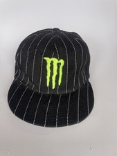Casquette Plate Monster Noire Rayures Collection Sport Cap