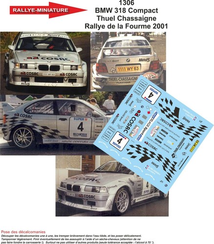 Decals ref 1306 - 1/43, bmw