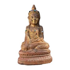 Sculpture Asie. Statuette Bouddha bois . figurine Statue  