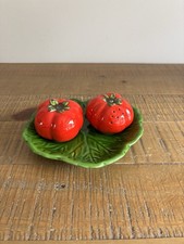 Service De Table Sel Poivre / Salière Poivrière Tomates Style Vallauris Vintage