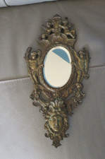 ancien miroir Napoléon IIII en bronze à décor d'angelots