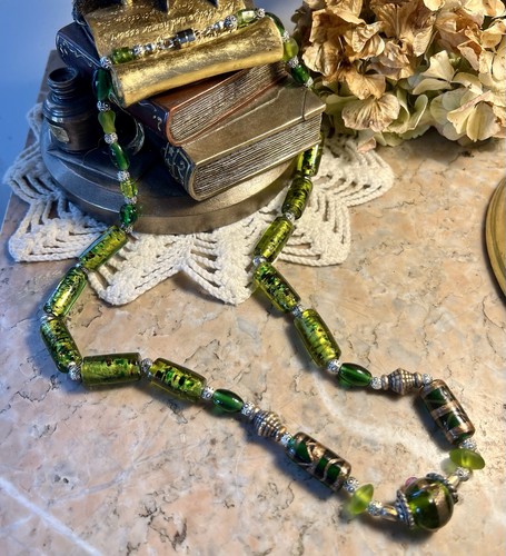 Collier ancien perles verre - perles,