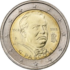 [#1221013] Italy, 2 Euro, Giovanni Pascoli, 2012, Rome, Bi-Metallic, MS