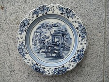 ASSIETTE MURALE FAÏENCE DE DELFT  Décor IMPRIMERIE 24,5 cm