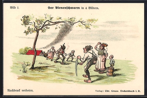 Carte postale essaim - carte, de