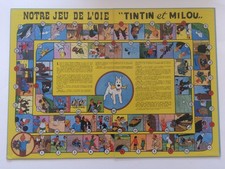Tintin - kuifje - jeu de l'oie - chèque tintin bleu ciel - ann 50-60 France