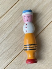 Charmant Tricotin Ancien - Personnage Orange / Blanc / rouge - Tricot Couture