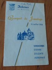 RARE COLLECTOR -  MENU BANQUET DE JUMELAGE - AUBENAS - 15 JUILLET 1956