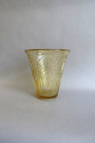 Vase verre ambré - verre, pressé