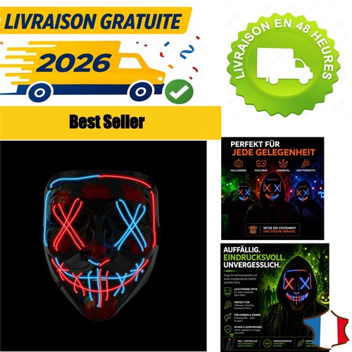 Masque halloween led purge - masque,