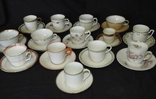 Lot x15 Tasses & Soucoupes à café Porcelaine (différentes) LIMOGES ET PARIS