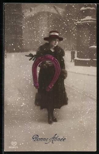 Bonne année dame portant un - année,,