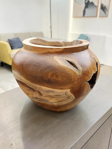 Vase bois massif grand - en, massif,