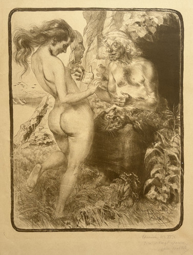 Cinyras myrrha lithographie - cinyras,