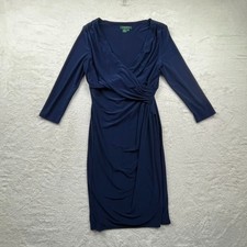 427 Robe portefeuille bleu