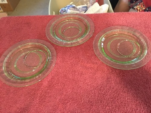 Round green glass lunch - glass,