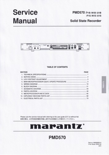 Manuel service pour marantz - de,
