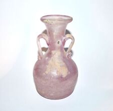Vase amphore ancien en verre soufflé irisé rose - Murano Italie Romain Antique?