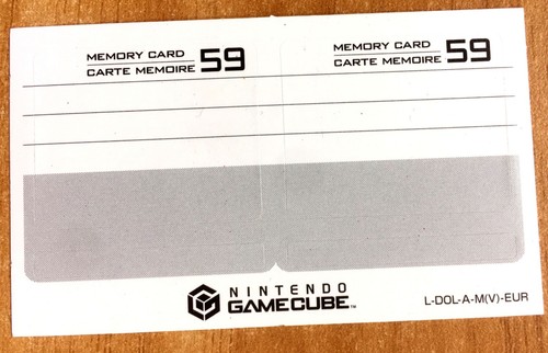 Carte mémoire gamecube - carte, 59