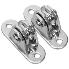  2 Sets Manutention Des Cordes Acier Inoxydable Poulie Mouflage Métallique