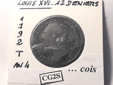 Louis XVI 12 Deniers 1792 T An 4 Francois