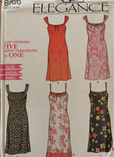 6966 PATRON SIMPLICTY "ELEGANCE" 5 CREATIONS ROBE A BRETTELLES   34 AU 44