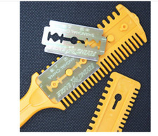 Cheveux Découpage Rasoir Brosse Peigne Toilette Ciseaux Coiffeur Double face