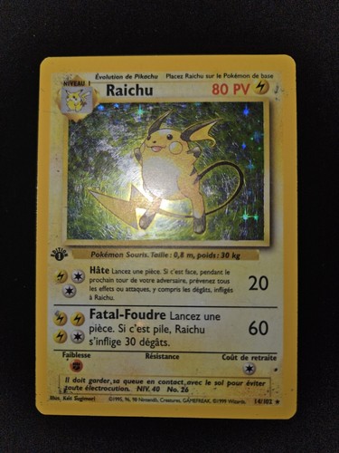 Carte pokémon holo raichu - carte,