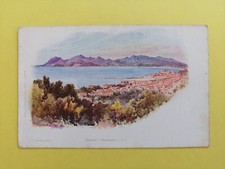 CPA Dos Bleu de 1900 Aquarelle CANNES PANORAMA Signée Louis Ernest LESSIEUX