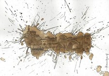 Dessin aquarelle café encre
