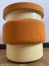 POUF COFFRE CHEVET SELAC NANTES - SPACE AGE - VINTAGE ORANGE