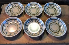 Assiette Creuse X6 Grès Longchamps Design XXe Diamètre 20 Cm