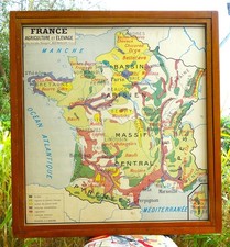 ancienne carte géographie Rossignol  france agriculture élevage pêche a