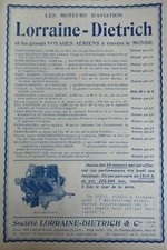 11/1925 PUB LORRAINE DIETRICH ARGENTEUIL MOTEUR AVIATION AERO ENGINE ORIGINAL AD
